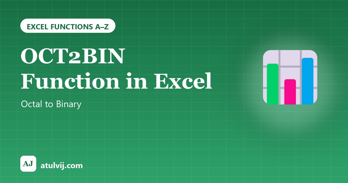 OCT2BIN Function in Excel: Octal to Binary 1