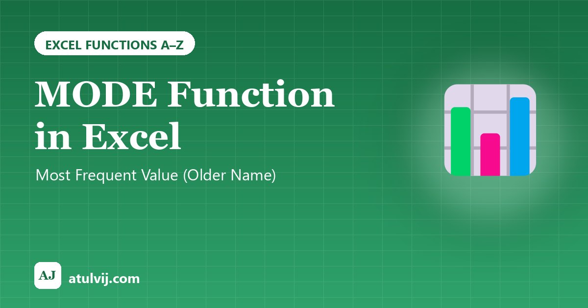 MODE Function in Excel: Most Frequent Value (Older Name) 1