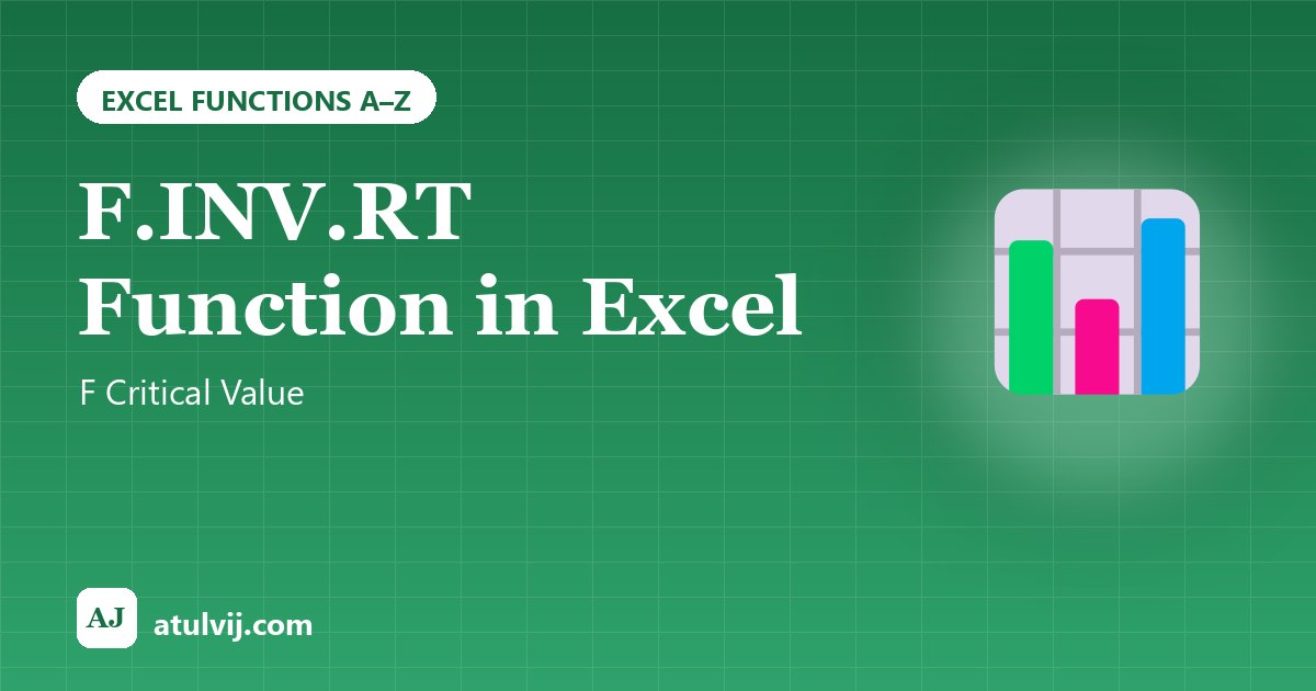 F.INV.RT Function in Excel: F Critical Value 1