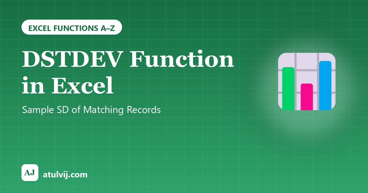 DSTDEV Function in Excel: Sample SD of Matching Records 1