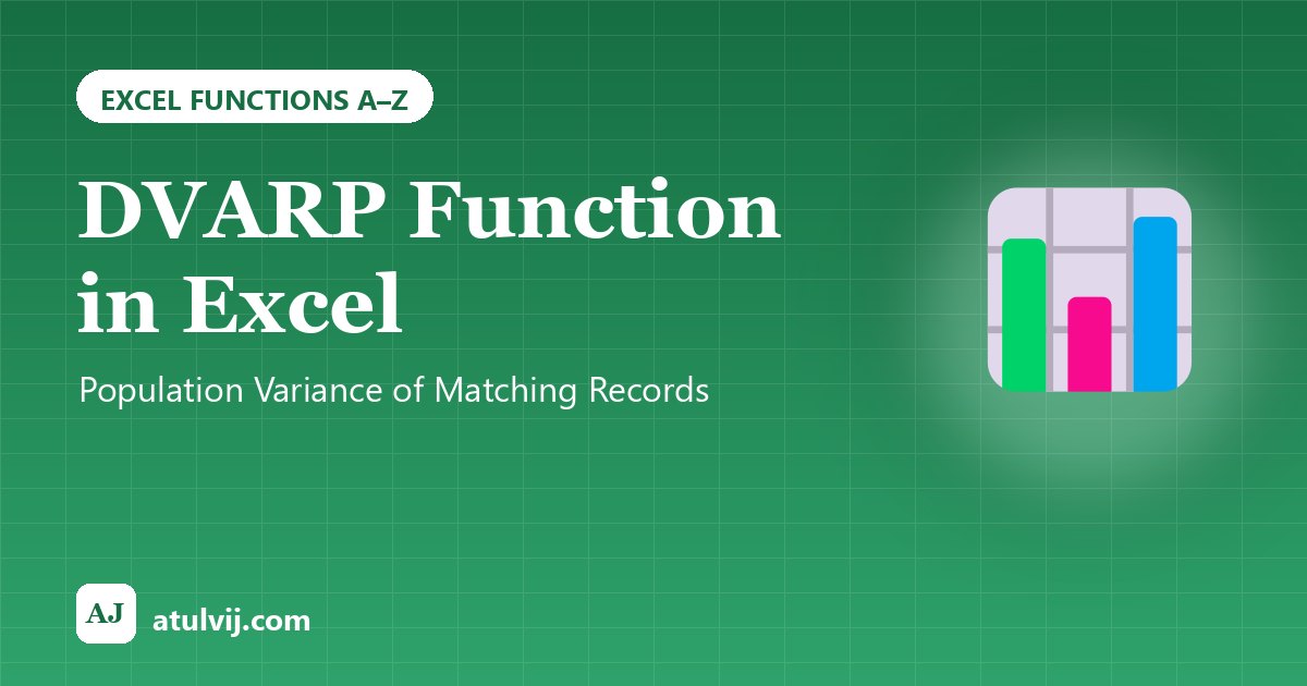DVARP Function in Excel: Population Variance of Matching Records 1
