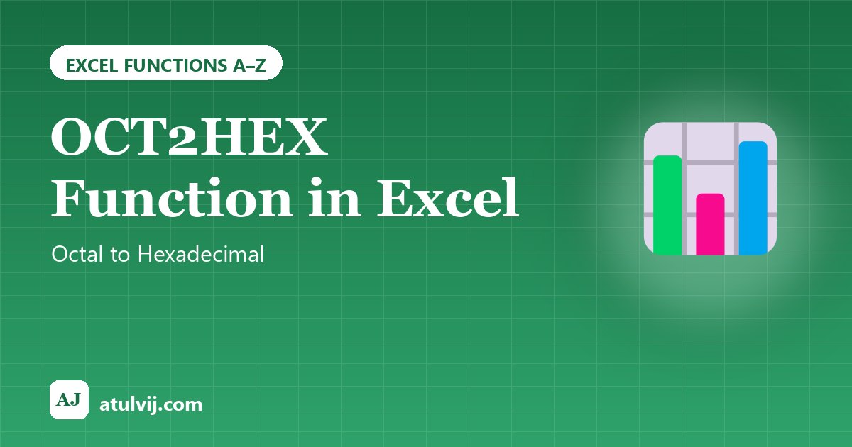 OCT2HEX Function in Excel: Octal to Hexadecimal 1