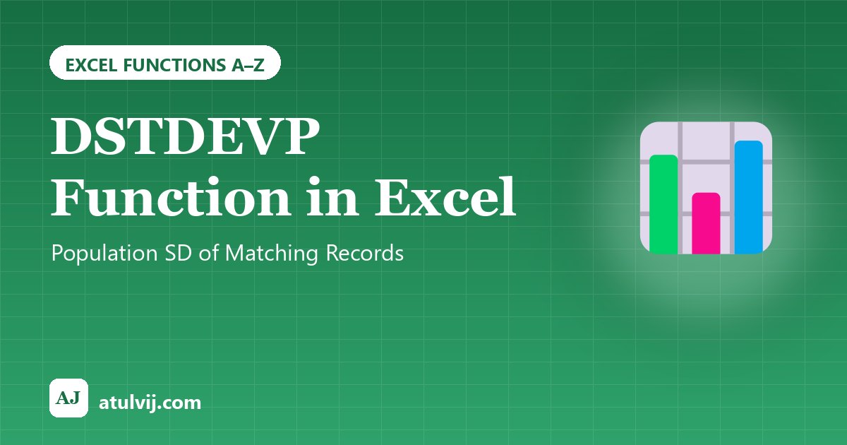 DSTDEVP Function in Excel: Population SD of Matching Records 1