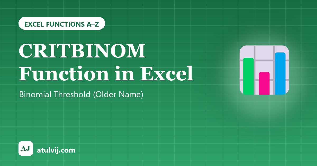 CRITBINOM Function in Excel: Binomial Threshold (Older Name) 1
