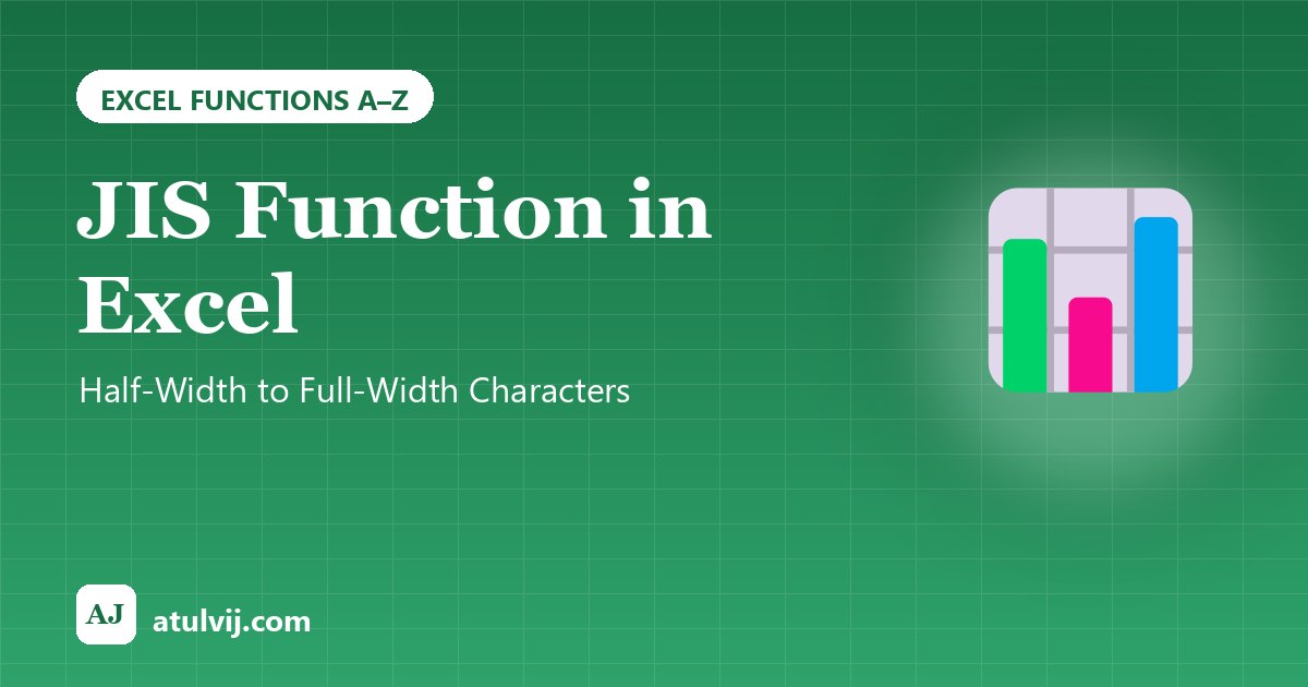 JIS Function in Excel: Half-Width to Full-Width Characters 1