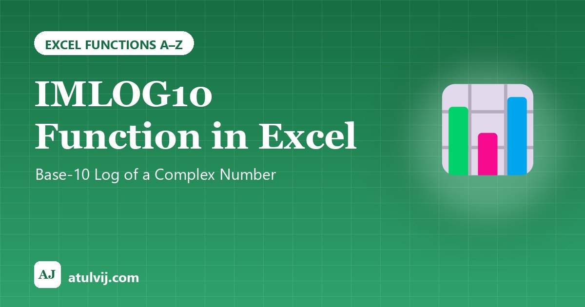IMLOG10 Function in Excel: Base-10 Log of a Complex Number 1