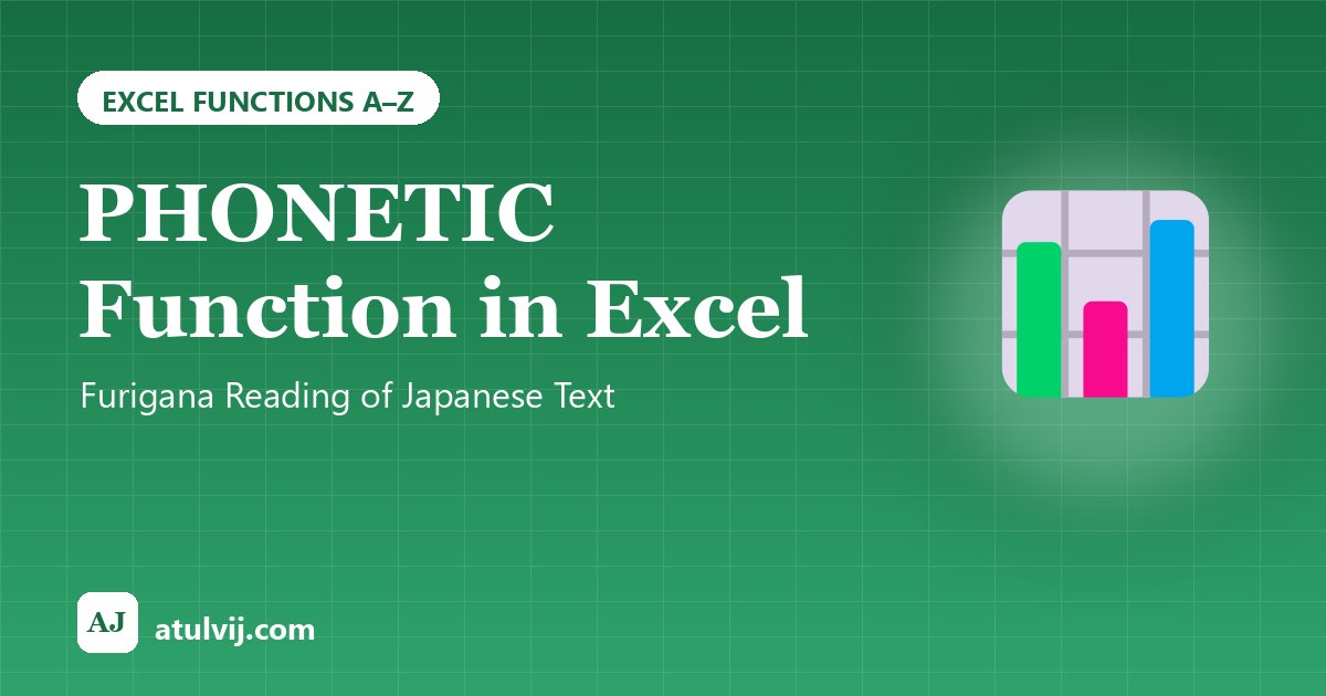 PHONETIC Function in Excel: Furigana Reading of Japanese Text 1