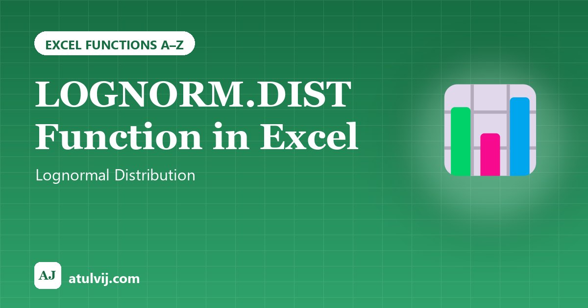 LOGNORM.DIST Function in Excel: Lognormal Distribution 1