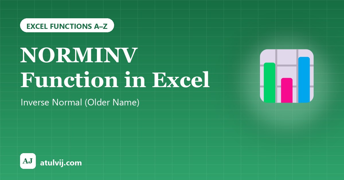 NORMINV Function in Excel: Inverse Normal (Older Name) 1