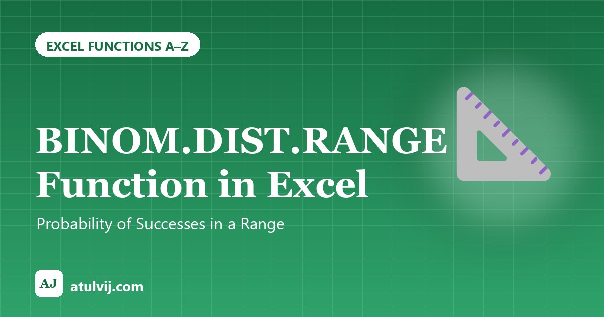 BINOM.DIST.RANGE Function in Excel: Probability of Successes in a Range 1