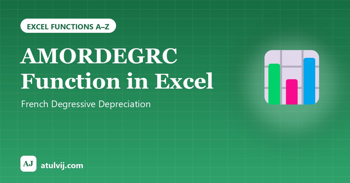 AMORDEGRC Function in Excel: French Degressive Depreciation 1