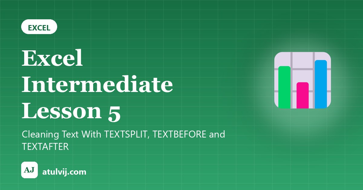 Excel Intermediate Lesson 5: Cleaning Text With TEXTSPLIT, TEXTBEFORE and TEXTAFTER 1