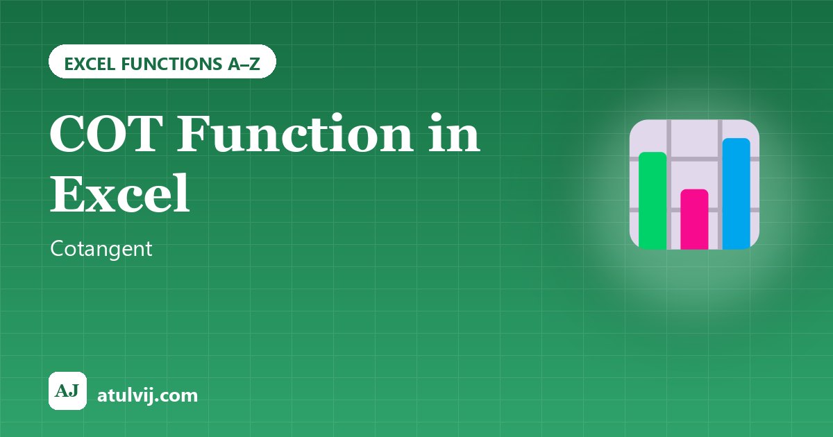 COT Function in Excel: Cotangent 1