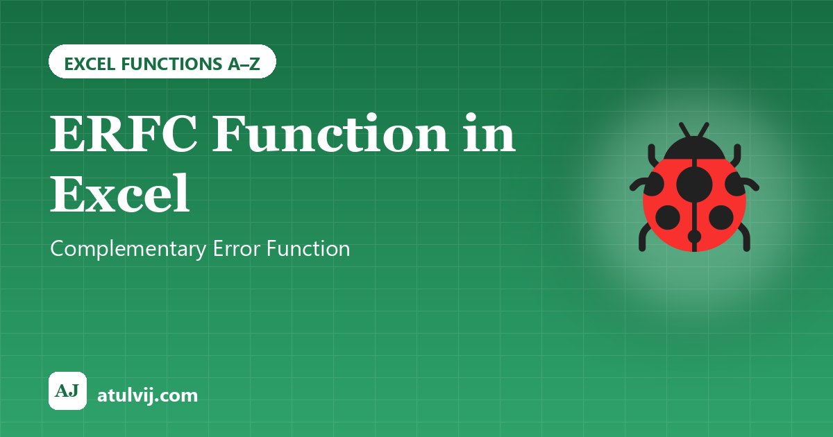 ERFC Function in Excel: Complementary Error Function 1