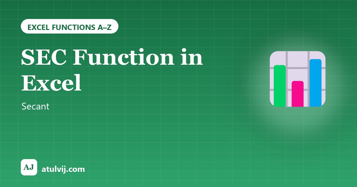 SEC Function in Excel: Secant 1