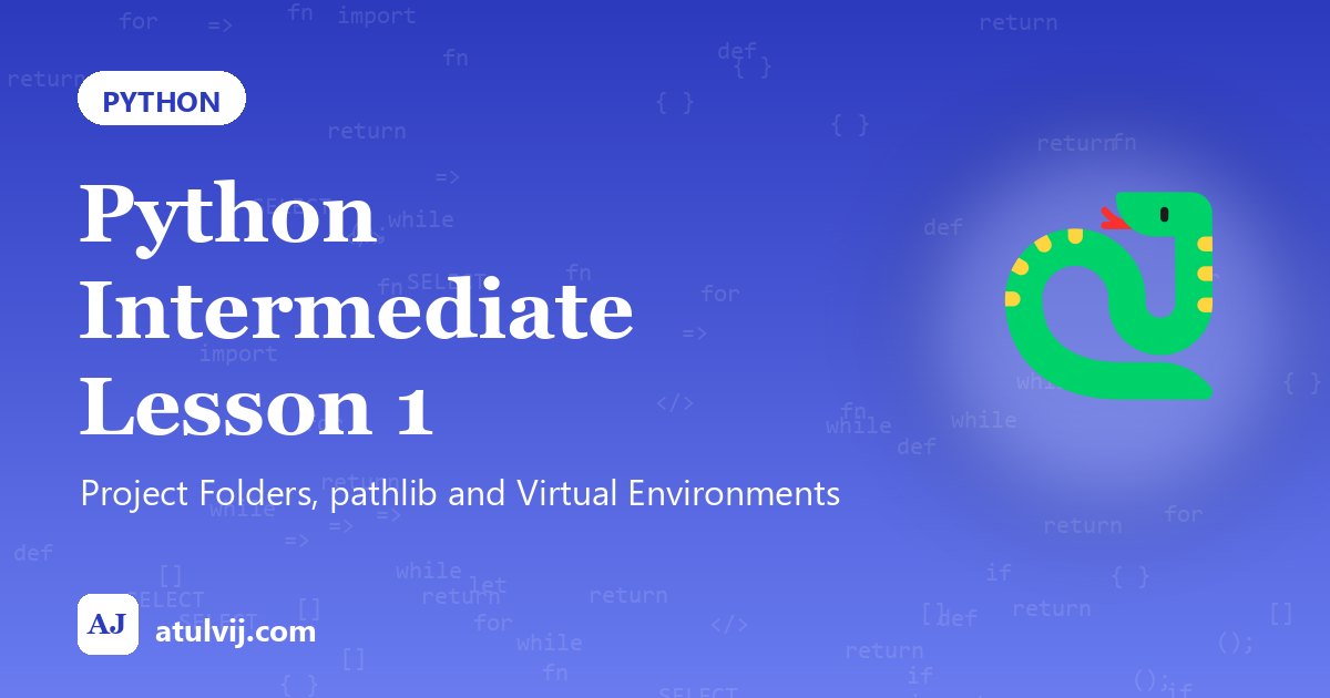 Python Intermediate Lesson 1: Project Folders, pathlib and Virtual Environments 1