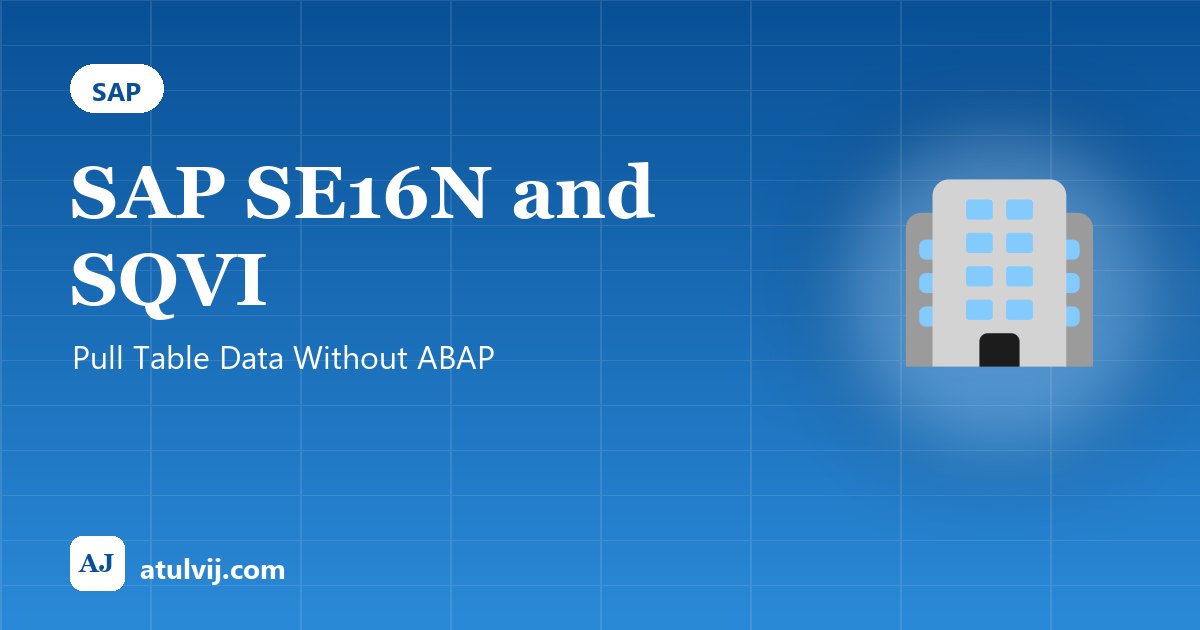 SAP SE16N and SQVI: Pull Table Data Without ABAP