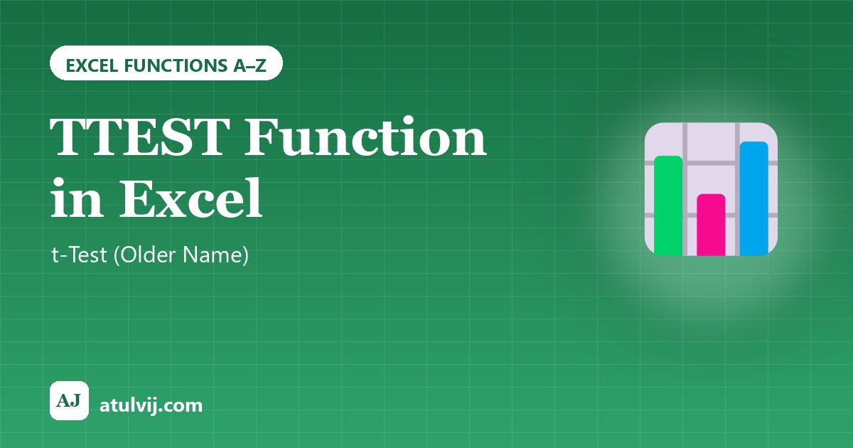 TTEST Function in Excel: t-Test (Older Name) 1