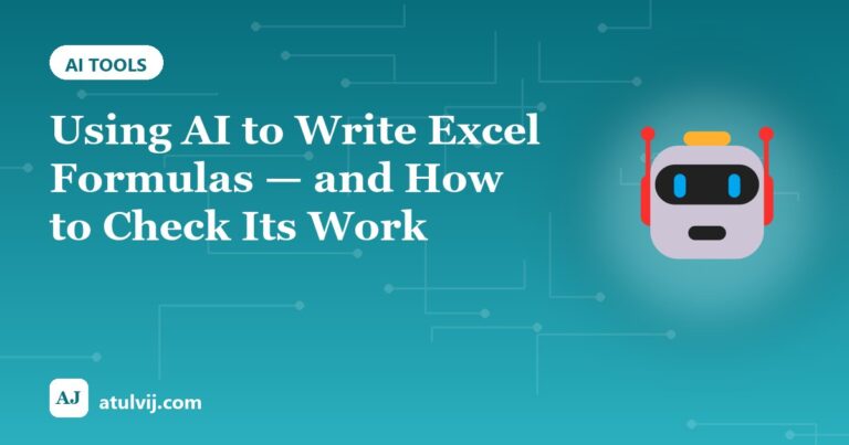 Using AI to Write Excel Formulas — and How to Check Its Work