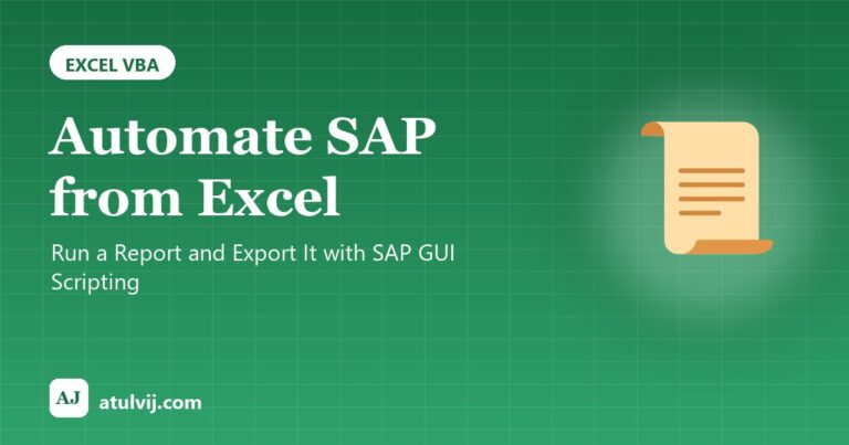 Automate SAP from Excel: Run a Report and Export It with SAP GUI Scripting