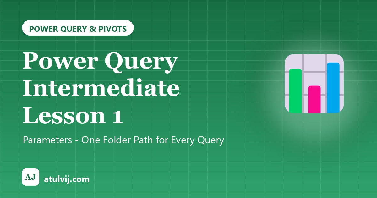 Power Query Intermediate Lesson 1: Parameters - One Folder Path for Every Query 1