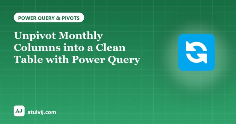 Unpivot Monthly Columns into a Clean Table with Power Query