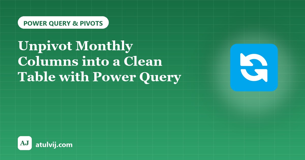 Unpivot Monthly Columns into a Clean Table with Power Query