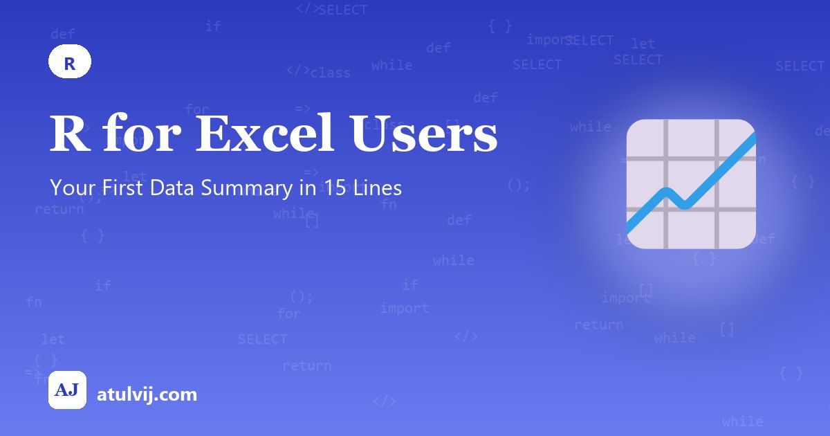 R for Excel Users: Your First Data Summary in 15 Lines