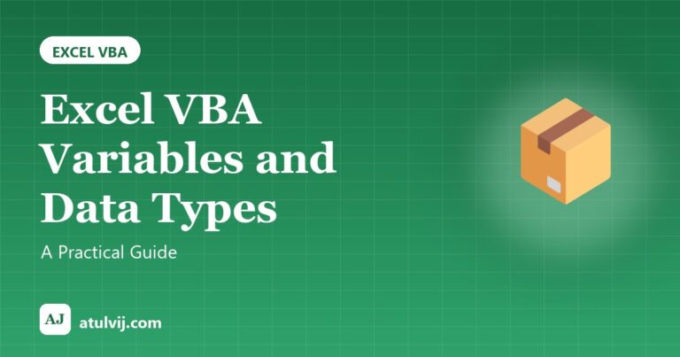 Excel VBA Variables and Data Types: A Practical Guide