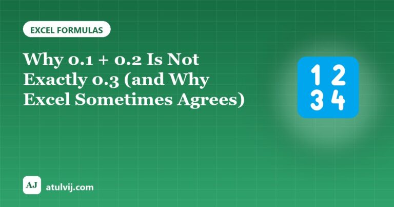Why 0.1 + 0.2 Is Not Exactly 0.3 (and Why Excel Sometimes Agrees)