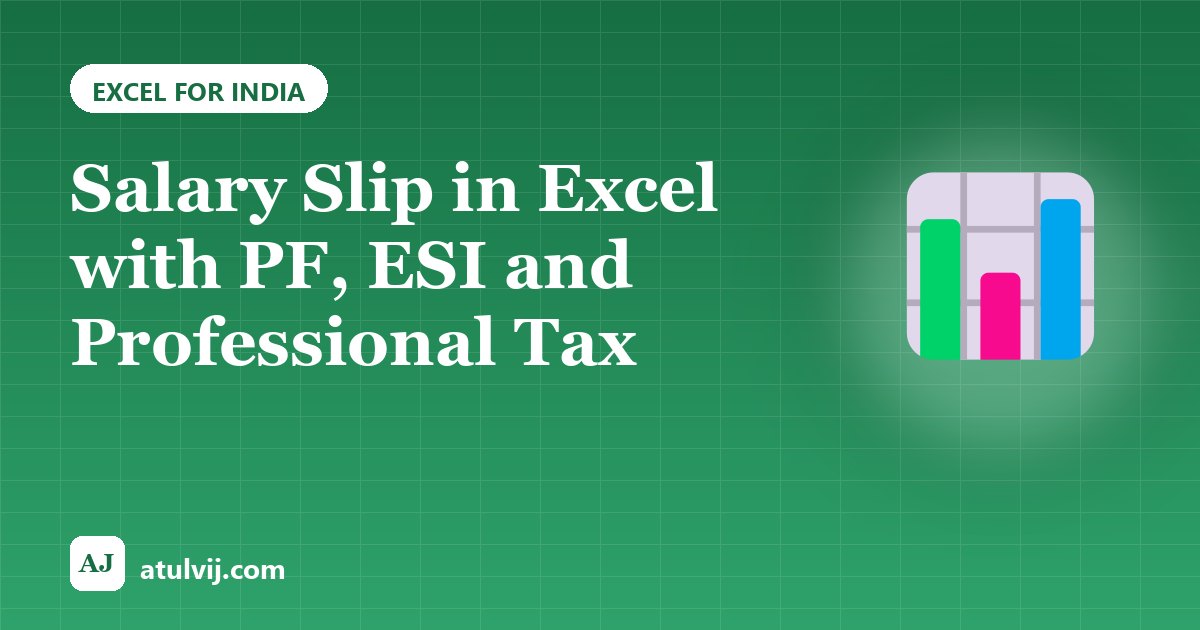 Salary Slip in Excel with PF, ESI and Professional Tax 1