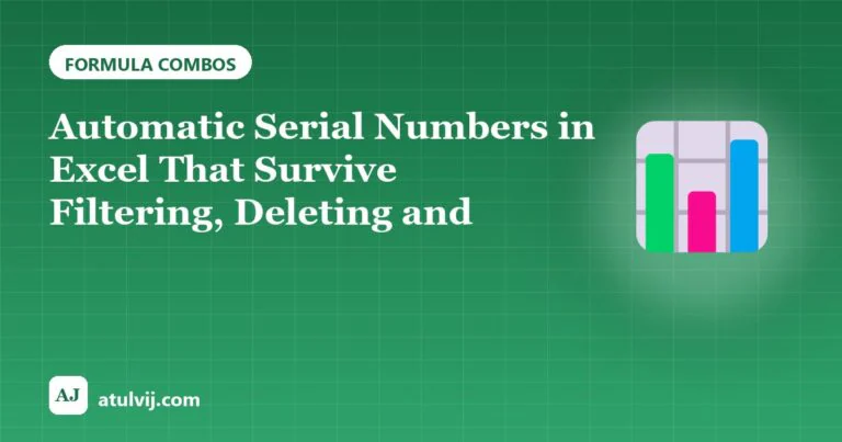 Automatic Serial Numbers in Excel That Survive Filtering, Deleting and Blanks 1